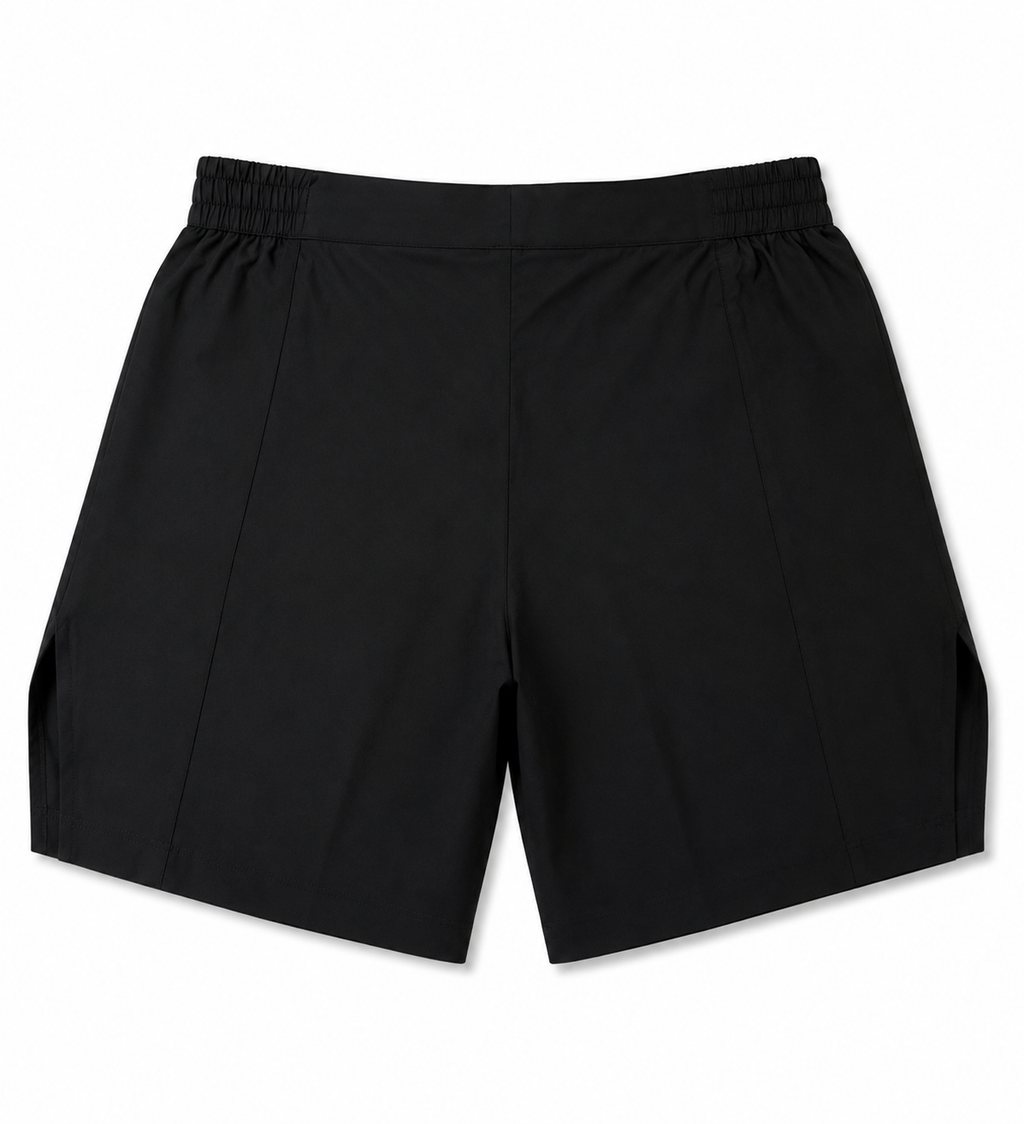 Dark/black onyx MMA, BJJ and training shorts with space for logos