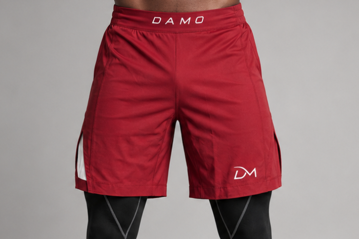 Burgundy/Red MMA, BJJ and training shorts with space for logos