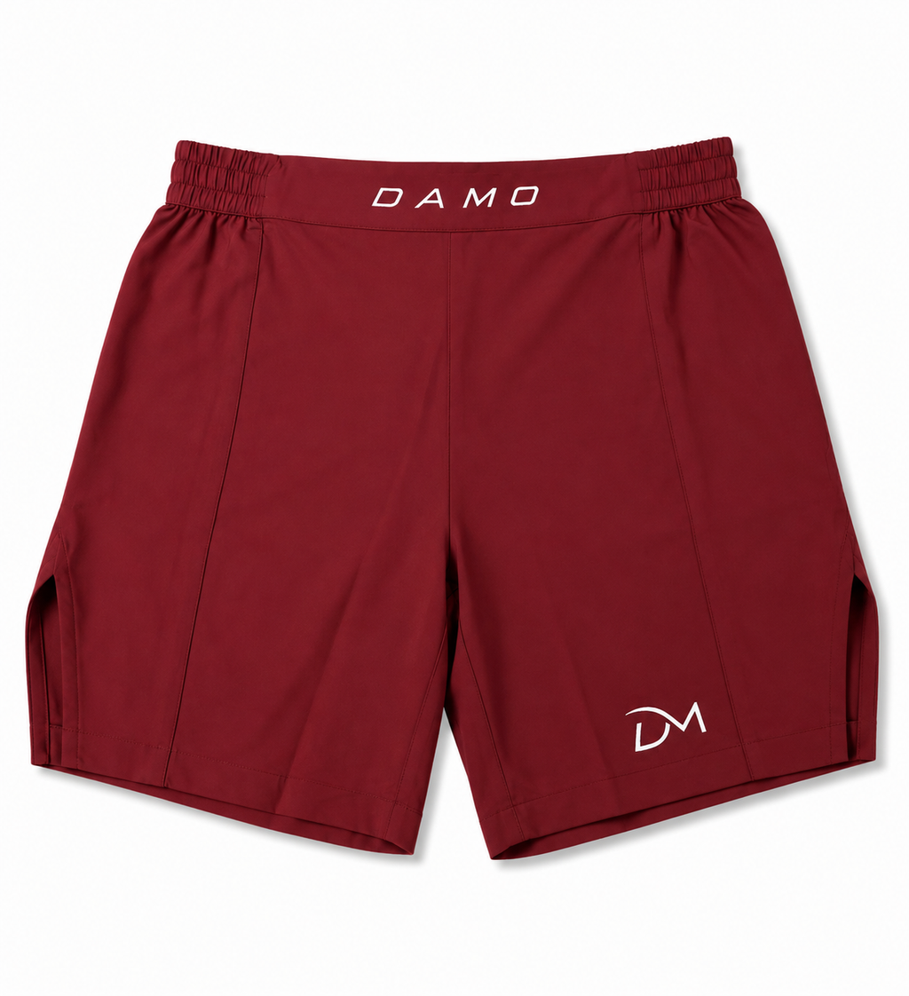 Burgundy/Red MMA, BJJ and training shorts with space for logos